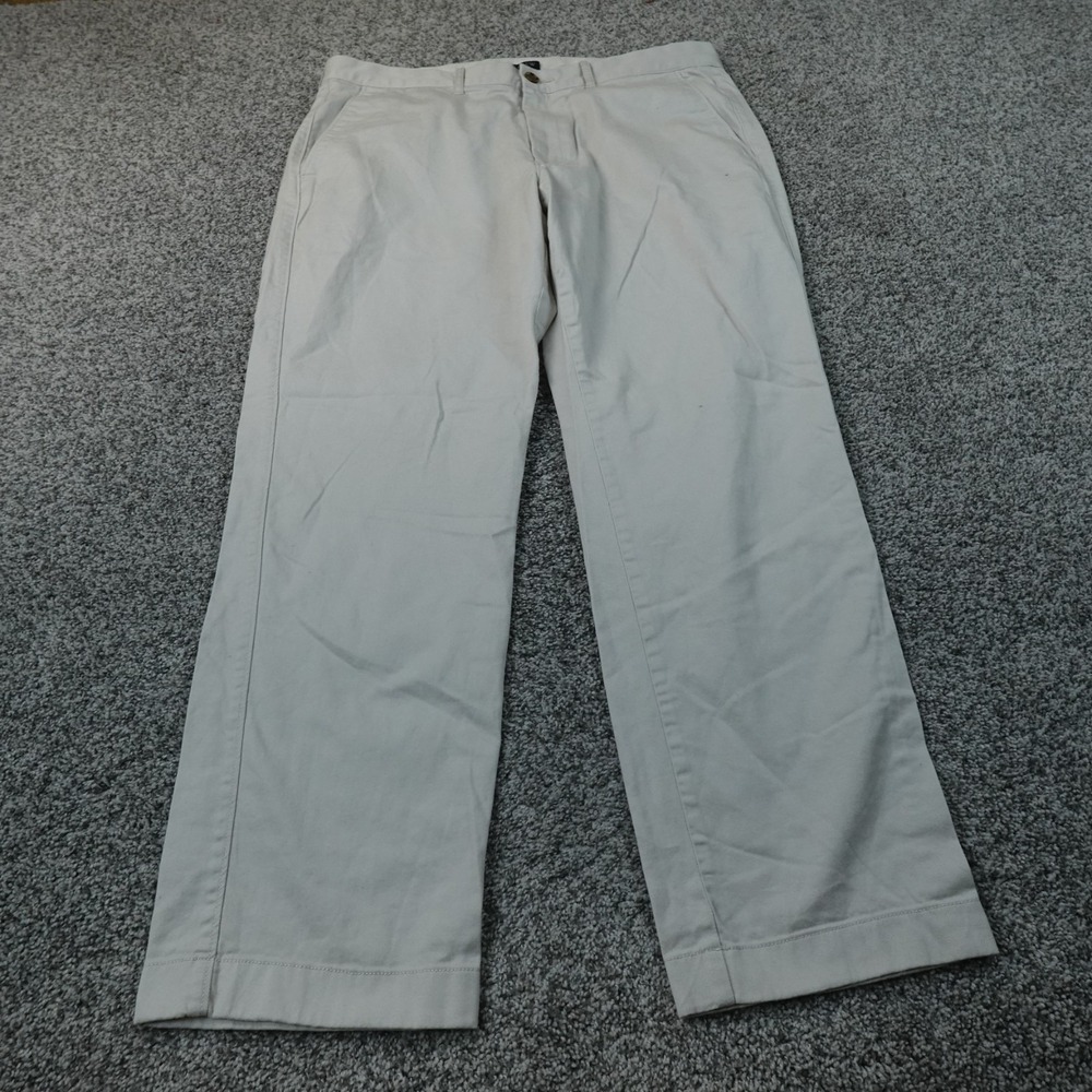 J Crew Pants Mens 36X30 Beige Tan Khaki Flex Chino Trouser Flat Front Stretch